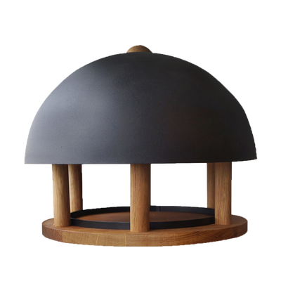 Mesa Comedero para Pajaros Redondo con Techo Negro